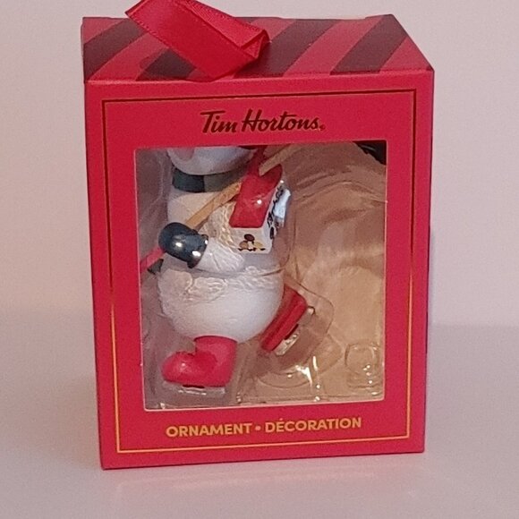 ADORABLE 2023 Tim Hortons Snowman Ornament BNIP Hockey Stick Timbits Box… - Picture 4 of 8